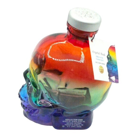 Crystal Head Rainbow Pride Vodka Collectible Art Bottle & Spirit - Picture 4 of 9